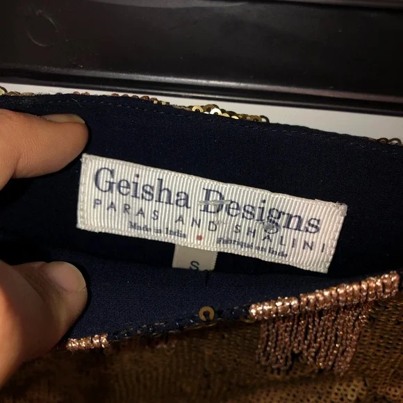 New Geisha Designs India x Anthropologie Sequin Mini Skirt sz S/Small